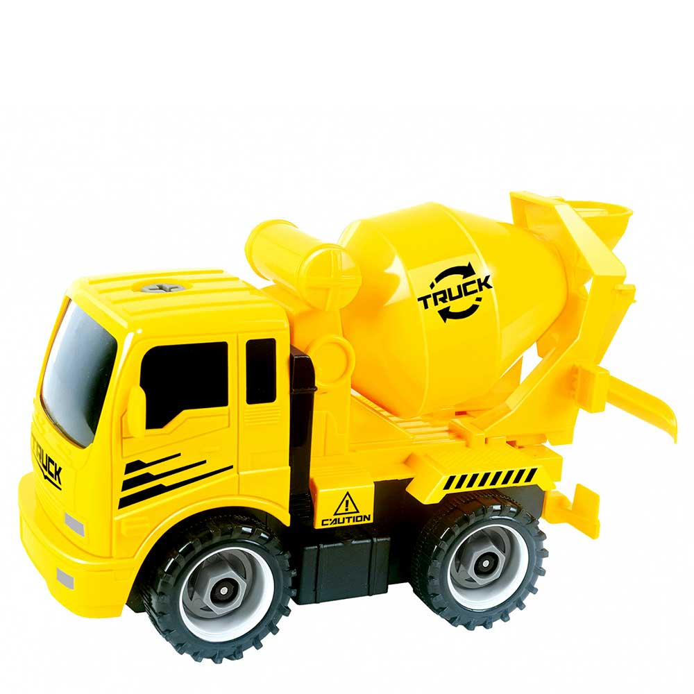 Take-A-Part Friction Powered Construction Trucks With Crane, Excavator, Mixer, Dump Truck