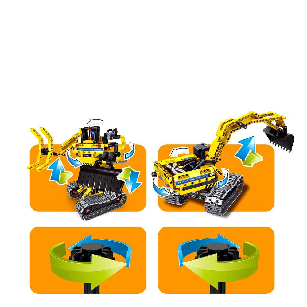 Building Blocks Bricks Construction Truck Kit STEM Toy (Excavator) | 342 Pcs