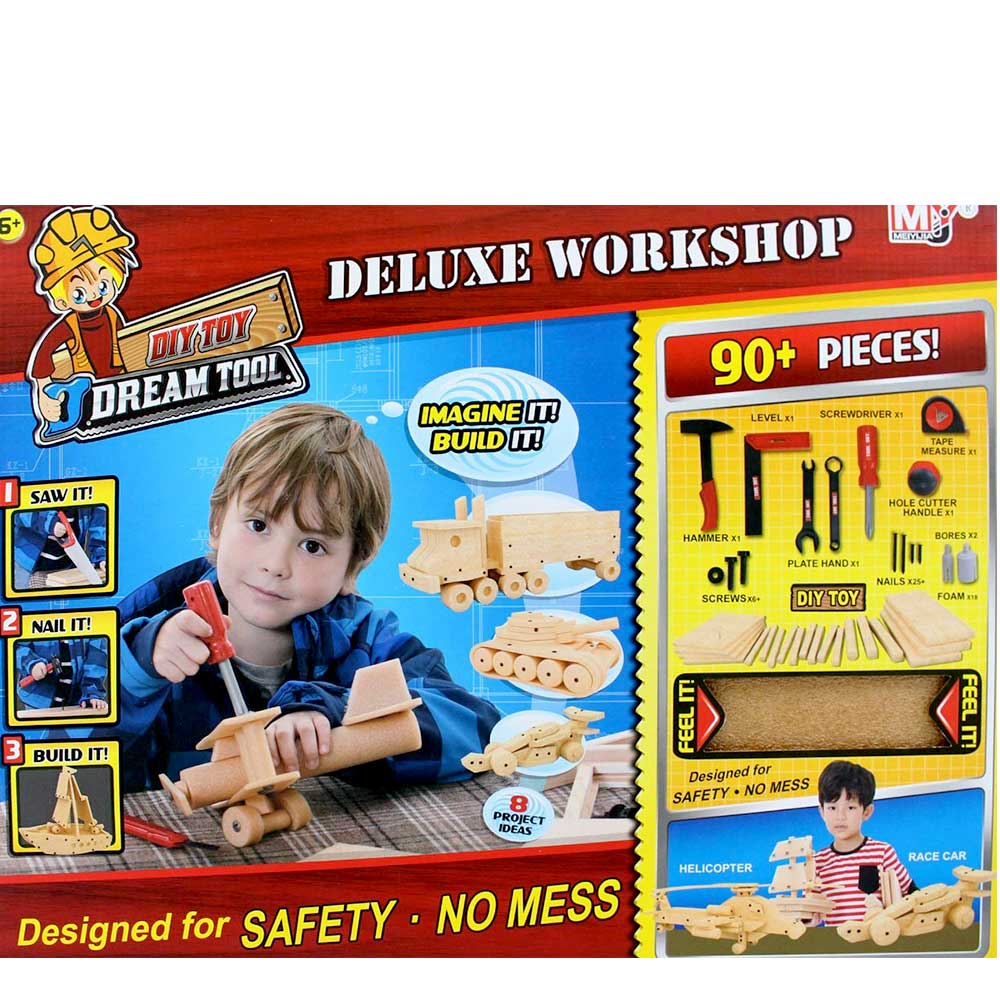 Deluxe Workshop DIY Foam Toy Building Kit For Kids | 90+ Pieces