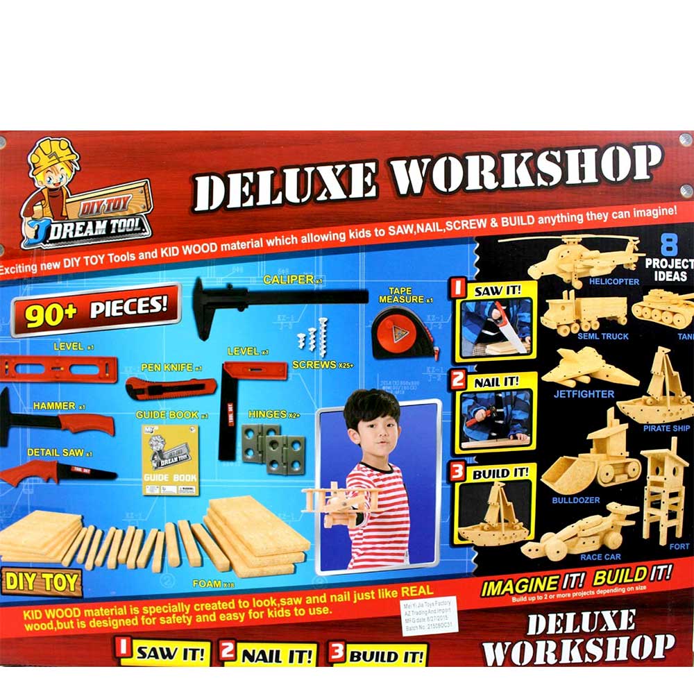 Deluxe Workshop DIY Foam Toy Building Kit For Kids | 90+ Pieces